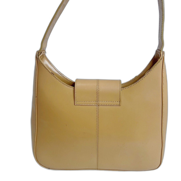 Kenneth Cole Reaction Tan Leather Structured Shoulder Bag Purse - Picture 3 of 11